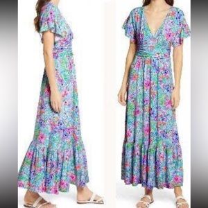 Lilly Pulitzer Alligator Isle JESSI Midi Dress - Amalfi-Blue size S